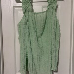 Chic Soul Light Green Textured Blouse